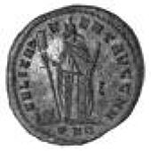 Galerius (305-311), Galerius, Caesar 293-305, Follis, Carthage, felix advent avgg n n, Africa standing facing, head...