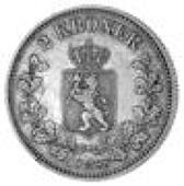 Oscar ii, 2-Kroner, 1888 (KM 359). Almost extremely fine, rare (£300-400)