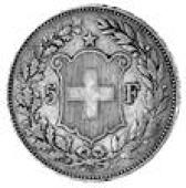 Confederation, 5-Francs, 1904, head of Helvetia left, reverse  arms dividing date (KM 34). Fine, some surface marks,...