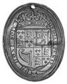 Charles I, Royalist Badge, silver-gilt, by T. Rawlins, bust of Charles right, reverse crowned arms in Garter, 40 x...