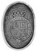 Charles I, Royalist Badge, silver, unsigned, half-length portrait of Charles three-quarters left, CAROLVS PRIMVS...