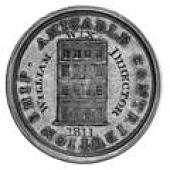 Amicable Society Instituted, 1696, a silver medal, unsigned, crown above two clasped hands, reverse building,...