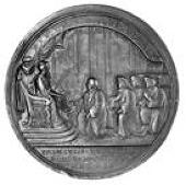Anne (1702-1714), Queen Anne’s Bounty, 1704, a silver medal by J. Croker, bust left, ANNA D G etc., reverse Queen...