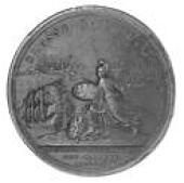 Anne (1702-1714), Attempted Invasion of Scotland, 1708, a copper medal by J. Croker and S. Bull, bust of Anne left,...