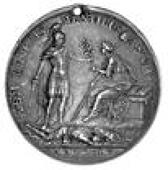 Carlisle Taken, the Rebels Repulsed, 1745, a silver medal by A. and J. Kirk, Duke of Cumberland on horseback, city...