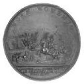 Battle of Culloden, 1746, a copper medal by J.H. Wolff, bust of Duke of Cumberland left, reverse the Duke on...