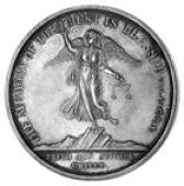 Death of the Revd. James Wilkinson, 1805, a silver medal by J. Westwood Jr., bust left, reverse winged figure of...