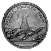 Death of Princess Charlotte, 1817, a ‘mule’ copper medal by T. Webb for Thomason, bust right, reverse rock in...