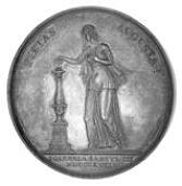 Frederick vi, Tercentenary of the Reformation, 1817, a silver medal by S.A. Jacobson, bust left, reverse Pietas at...