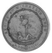 Henri iii, 1627, a copper medal, unsigned [by P. Regnier], bust right, reverse flaming heart on altar, surmounted by...