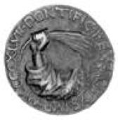 Sigismondo Pandolfo Malatesta, a bronze medal by M. de’ Pasti, bust left, reverse hand holding palm branch, 31mm...