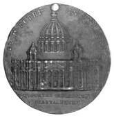 Papacy: Paul V (1605-21), 1608, a cast bronze medal by P. Sanquirico, bust right, reverse St Peter’s, Rome, 56mm...