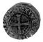 Anglo-Gallic, Edward III, Double au léopard sous couronne, crown above leopard, trefoil below, reverse cross,...