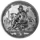 Royal Irish Academy, Earl of Charlemont, 1786, silver medal, 53 mm, by W. Mossop, uniformed bust left, reverse...