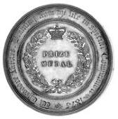 Royal Hibernian Academy of Arts, 1875, silver, 64mm, W. Woodhouse, bust of Queen Victoria right, reverse engraved...