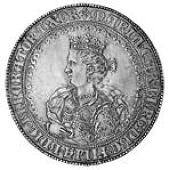 Maximilian I of Bohemia, gold Judenmedaille, c.1500, crowned bust right, holding sceptre and palm, reverse crowned...
