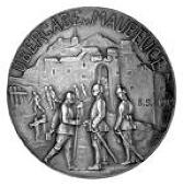 General v. Zwehl, silver portrait medal, “Ubergabe v. Maubeuge”, 1914, by R. Küchler, 49mm. Extremely fine,...