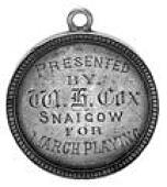 Scottish Historical Medallions, Birnam 1896 r. nicoll. presented by w. h. cox snaigow for march playing (bag pipes),...