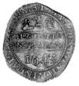 Charles I (1625-1649), Halfcrown, 1643, obverse mm. plume with bands, horse with right hind leg raised, plume with...