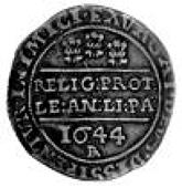 Charles I (1625-1649), Halfcrown, 1644, obverse mm. plume, same die as last, reverse without mm., but with Br mono...