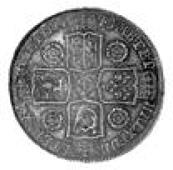 George II (1727-1760), Halfcrown,1745/5, roses in angles, decimo nono (ESC 604; SC 60; S 3694). Dull extremely fine...