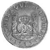 Spain, Philip v, 1700-1746., 8-Reales, Madrid 1733 F, crowned shield, reverse Crowned globe between pillars of...