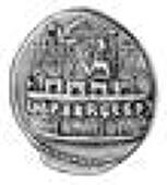Claudius (AD 41-54), Aureus, 44-5, Rome, laureate head right, rev. imper recept, praetorian camp within which a...