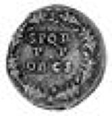 Claudius (AD 41-54), Denarius, 50-1, Rome, laureate head right, rev. spqr p p ob cs in three lines within oak wreath...