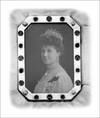 A Fine Quality Royal Presentation Gift, a most attractive miniature glazed frame, in silver-gilt, set with various...