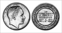 Loughborough, Leicestershire, 42mm, in silver, die struck medallion, obverse with profile of Herbert Morris and...