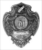 Rugeley, Staffordshire, presentation plaque issued by Rugeley Traders Association, Staffordshire, in brass, in the...