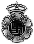 Finland, Pilot’s Badge, silvered with black swastika on blue enamel ground, reverse with screw fitting, extremely...