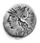 Roman Republic, Early period, Denarius, head of Roma right, ROMA behind, 3.73gm. Obverse brockage; good fine and...
