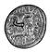 Roman Republic, M. Aemilius Scaurus and P. Plautius Hypsæus, Denarius, 58 BC, King Aretas of Nabatea kneeling...