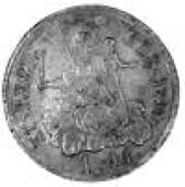 Italy, Republic, Later series, 96 Lire, 1795, crowned suare-topped arms with supporters, rev. Virgin and child...