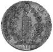 Italy, Ligurian Republic, 96 Lire, 1798, Anno I, female seated left, rev. fasces and cap of Liberty in wreath (Mont....