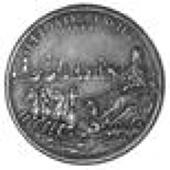 Charles II (1660-1685), Dominion of the Sea, 1665, a silver medal by T. Simon, laureate bust of Charles II right,...