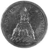 The Prudence of James II, 1685, a silver medal by G. Bower, laureate bust right, rev. Britannia seated left, 29mm...