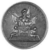 The Capture of Preston, 1715, a silver medal by J. Croker, laureate bust of George I right, rev. military trophies...