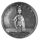 Order of the Bath Revived, 1725, a silver medal by J. Croker, laureate bust of George I right, rev. standing figure...
