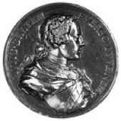 The Two Princes, 1737, a silver medal, unsigned [perhaps by E. Hamerani], bust of Prince Charles right, wolf and...