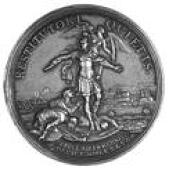Battle of Culloden, 1746, a silver medal by M. Holtzhey, armoured bust of the Duke of Cumberland right, rev....