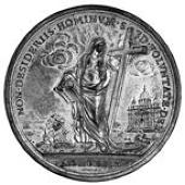 Death of James III, the Old Pretender, 1766, a plated copper medal by F. Cropanese, bust of Henry, Cardinal of York...
