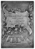 France, Centenary of the Conservatoire des Arts et Métiers, 1898, a plated bronze award plaque by H.A.J. Patey,...