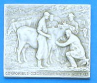 France, S. Arloing, 1911, a silver plaque by Dr P. Richer, bust right, view of the École Nationale Vétérinaire at...
