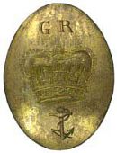 Royal Marines/Royal Navy, a copper gilt oval shoulder belt plate c1790-1810, engraved designs being ‘GR’ over...