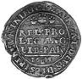 Spanish Netherlands, Bristol mint, Shilling, 1644, armoured bust in lace collar, plumelet in front of face, cross of...
