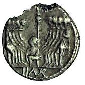 Roman Republic, Marsic Confederacy, Denarius, 90-88 BC, laureate head of Italia left, wearing earring and necklace,...