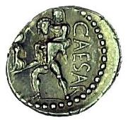 Julius Caesar (49-44 BC), Denarius, North Africa, 47-46 BC, diademed head of Venus right, rev. Aeneas walking left,...