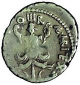 Sextus Pompey (d.35 BC), Denarius, 42-40 BC, Sicily, diademed head of Neptune, trident over left shoulder, [m]ag...